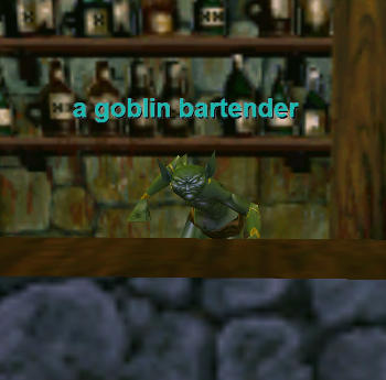 a goblin bartender