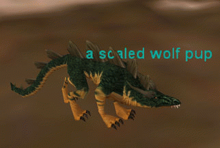 a scaled wolf pup