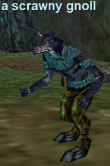 a scrawny gnoll