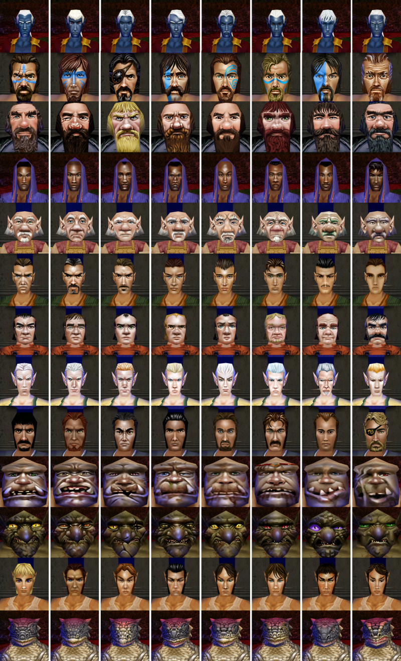 Faces for all classic male races